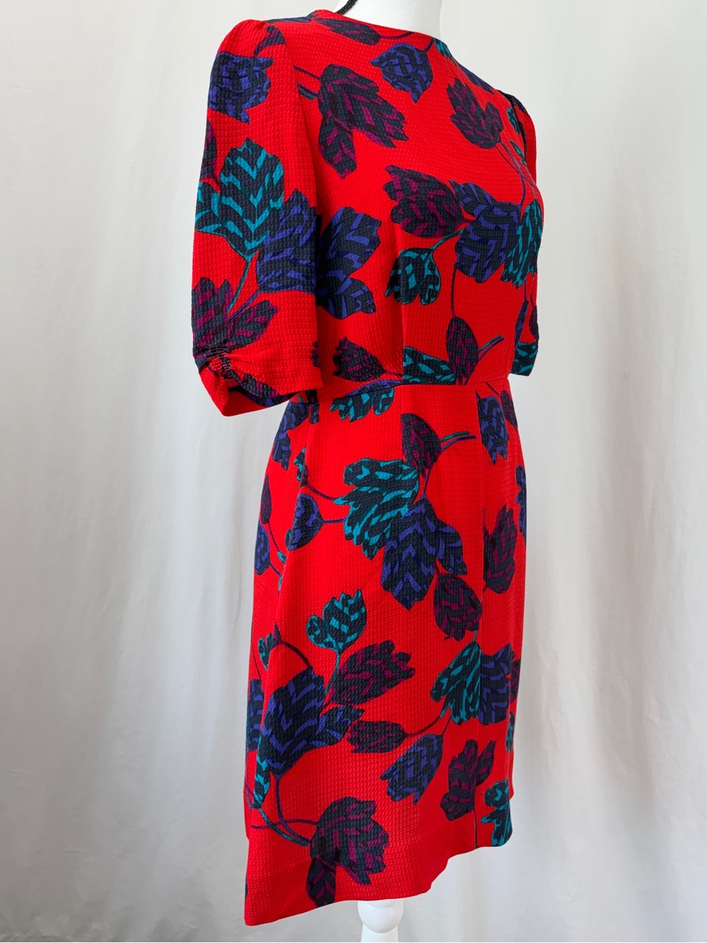 Marc by Marc Jacobs Mareika red tulip print dress textured 100% silk-jacquard 4 - Picture 4 of 17